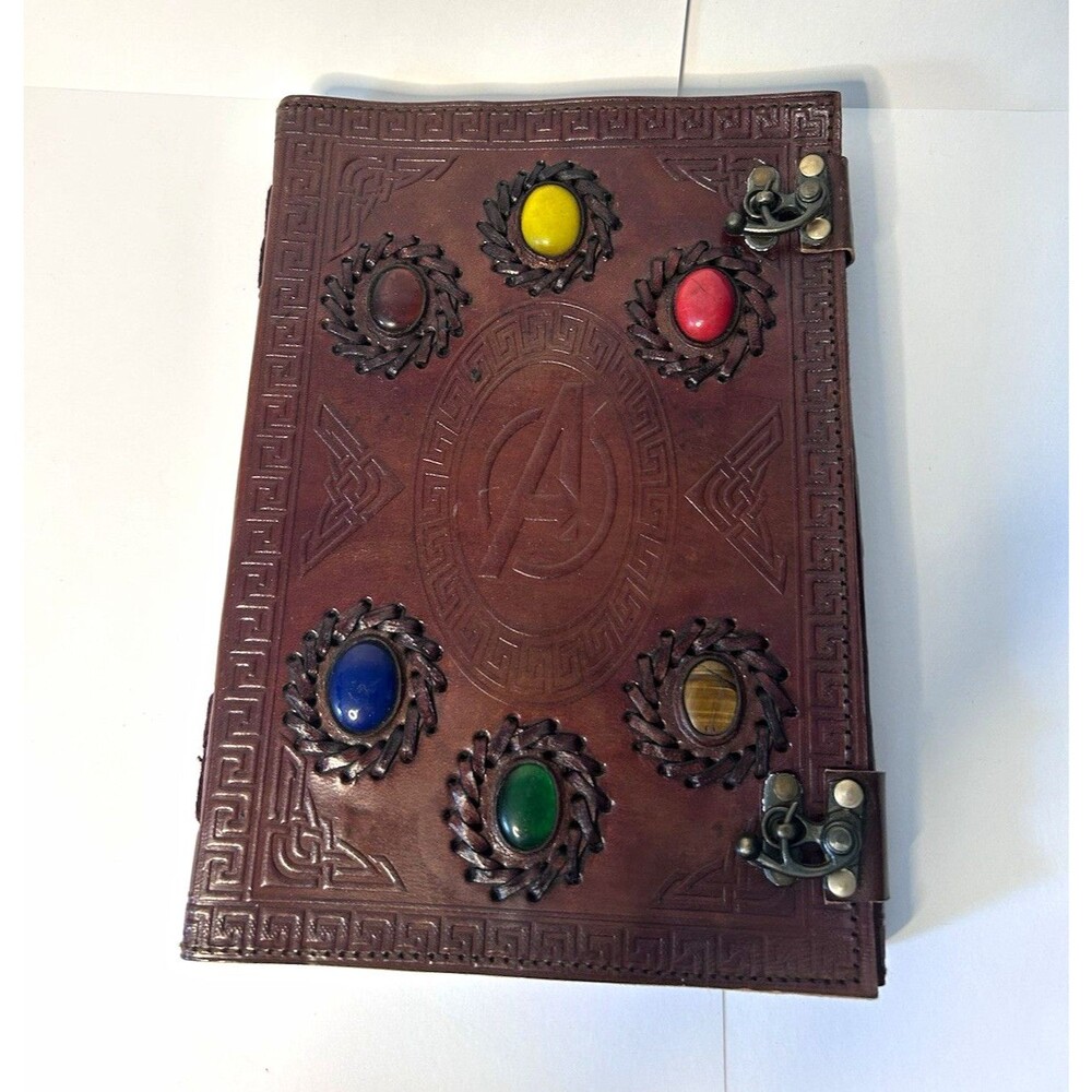 Marvel Avengers Infinity Stones Leather Journal -Handmade 7”x 10”